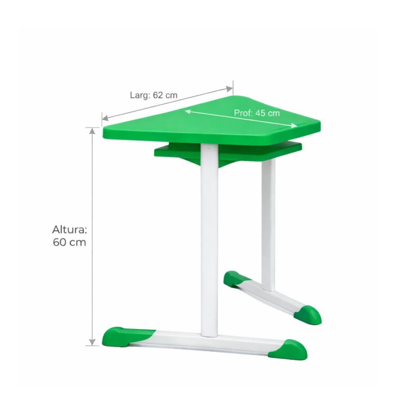Mesa Hexagonal INFANTIL com Porta Livro - Cor Verde - 42804