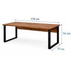 Móveis de Madeira Mesa Escritório em "L" - 1,70x1,50m (Extensível) - com Armário Misto (03 Gav.) - Nogal / Preto - 31603