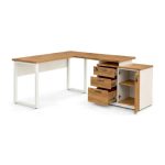 Móveis para Escritório Mesa Escritório em "L" - 1,50x1,50m (Extensível) - com Armário Misto (03 Gav.) - Sevilha / Champanhe - 34603