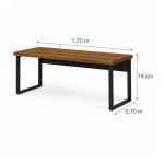 Móveis para Escritório Mesa Escritório em "L" - 1,70x1,50m (Extensível) - com Armário Misto (03 Gav.) - Louro / Preto - 64604