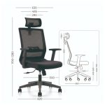 Cadeiras Escritório Cadeira Escritório Presidente Tela VOLT Frisokar - Cor PRETA - 30050