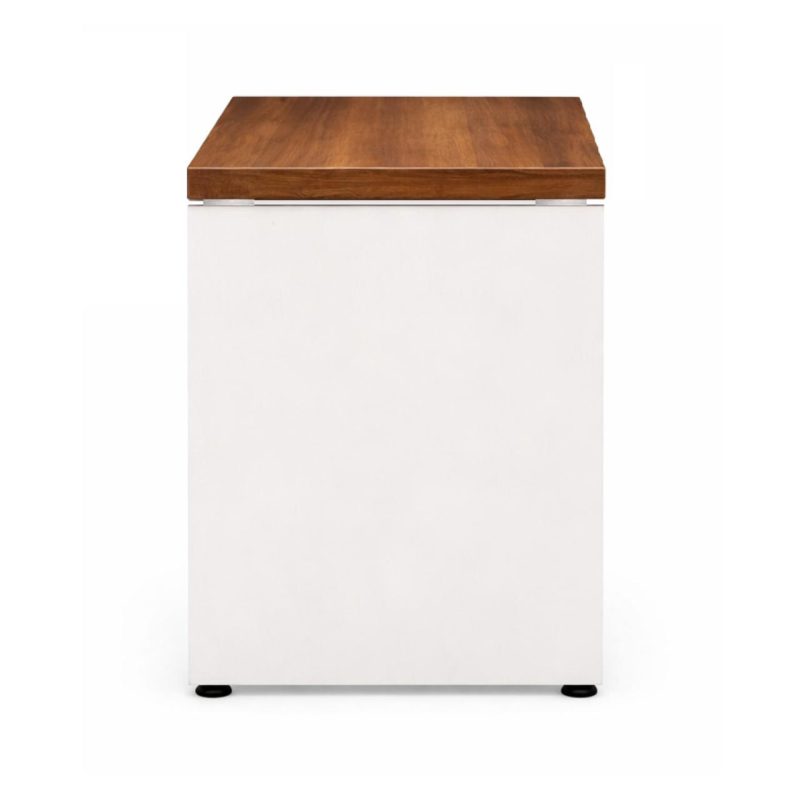 Móveis para Escritório Mesa de Escritório Executiva Reta - 1,20m x 0,60m (Tampo 40mm) - Nogal Sevilha / Champanhe