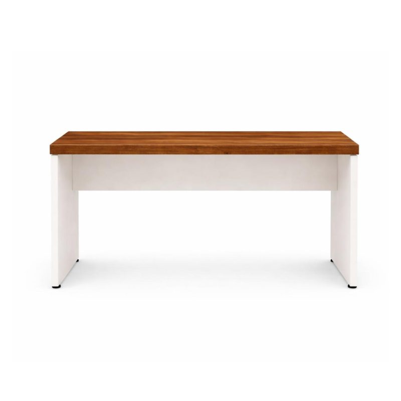 Móveis para Escritório Mesa de Escritório Executiva Reta - 1,20m x 0,60m (Tampo 40mm) - Nogal Sevilha / Champanhe