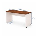 Móveis para Escritório Mesa de Escritório Executiva Reta - 1,20m x 0,60m (Tampo 40mm) - Nogal Sevilha / Champanhe