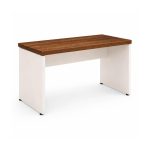 Móveis para Escritório Mesa de Escritório Executiva Reta - 1,20m x 0,60m (Tampo 40mm) - Nogal Sevilha / Champanhe