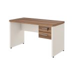 Móveis para Escritório Mesa de Escritório Executiva Reta com Gavetas - 1,70m x 0,70m (Tampo 40mm) - Nogal Sevilha / Champanhe - 34319