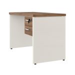 Móveis para Escritório Mesa de Escritório Executiva Reta com Gavetas - 1,50m x 0,60m (Tampo 40mm) - Nogal Sevilha / Champanhe - 34318