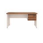 Móveis para Escritório Mesa de Escritório Executiva Reta com Gavetas - 1,50m x 0,60m (Tampo 40mm) - Nogal Sevilha / Champanhe - 34318