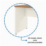 Móveis para Escritório Mesa de Escritório Executiva Reta com Gavetas - 1,50m x 0,60m (Tampo 40mm) - Nogal Sevilha / Champanhe - 34318