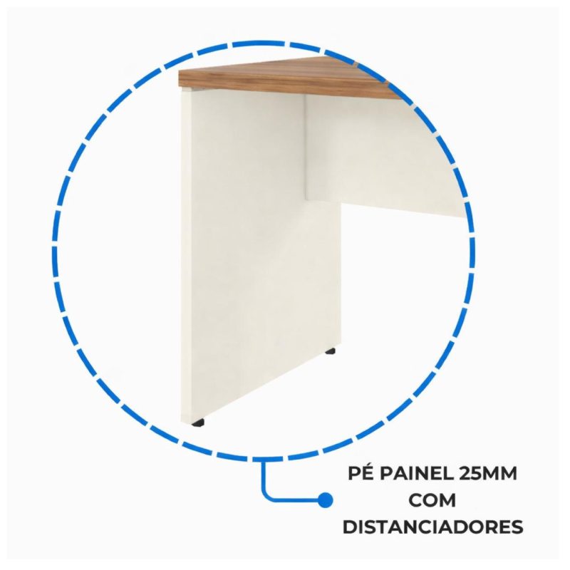 Sem categoria Mesa em L (Mesa 1,70m + Mesa Auxiliar) - S/ Gavetas - (Tampo 40mm) - Nogal Sevilha / Champanhe - 34325
