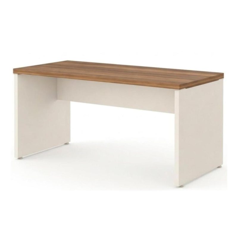 Móveis de Madeira Mesa de Escritório 1,70×0,70m Sem Gavetas NOGAL SEVILHA/BRANCO – 34307