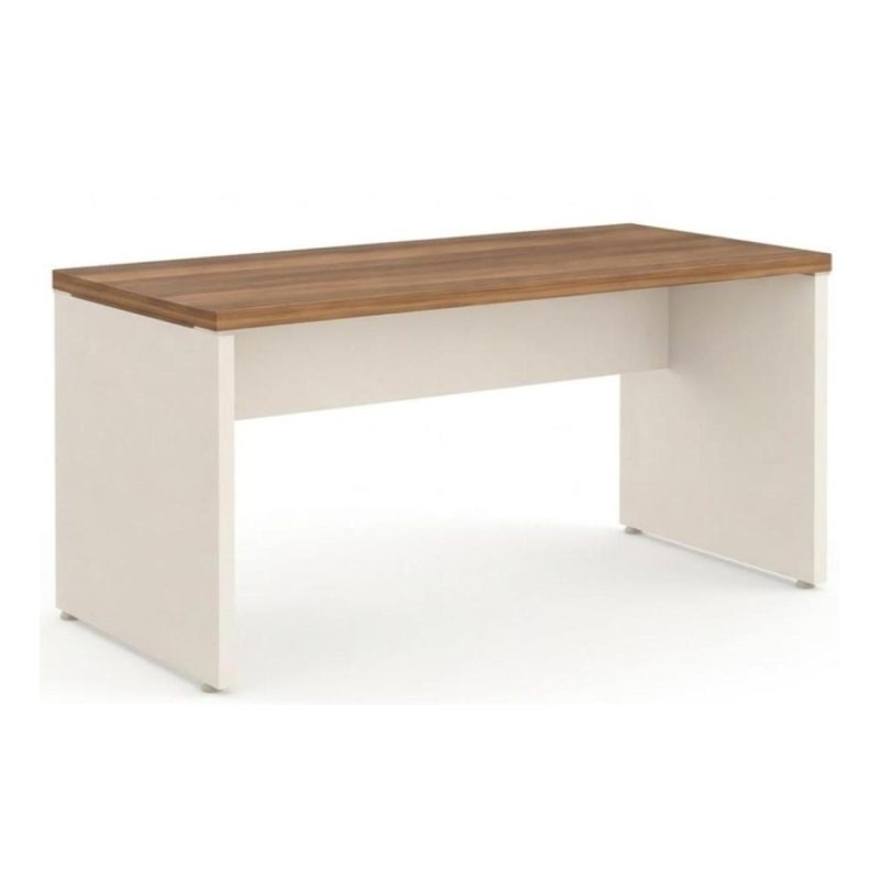 Móveis de Madeira Mesa de Escritório 1,70×0,70m Sem Gavetas NOGAL SEVILHA/BRANCO – 34307