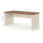 Móveis para Escritório Mesa em L (Mesa 1,70m + Mesa Auxiliar) - C/ Gavetas - (Tampo 40mm) - Nogal Sevilha / Champanhe - 34326