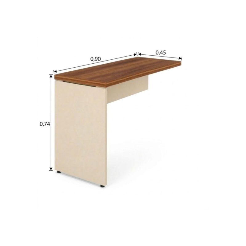 Sem categoria Mesa em L (Mesa 1,70m + Mesa Auxiliar) - S/ Gavetas - (Tampo 40mm) - Nogal Sevilha / Champanhe - 34325