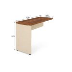 Móveis para Escritório Mesa em L (Mesa 1,70m + Mesa Auxiliar) - C/ Gavetas - (Tampo 40mm) - Nogal Sevilha / Champanhe - 34326