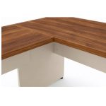 Móveis para Escritório Mesa Escritório em "L" c/ Gavetão na Auxiliar 1,70x1,60m - (Tampo 40mm) - Nogal Sevilha / Champanhe – 34328