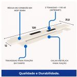 Móveis para Escritório Estação de Trabalho Dupla 1,20m 02 Lugares sem Gavetas c/  tomadas Pé Painel - Nogal Sevilha/Champanhe - 34428