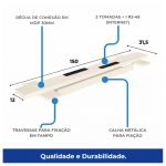 Móveis para Escritório Estação de Trabalho Dupla 1,50m 02 Lugares sem Gavetas c/  tomadas Pé Painel - Nogal Sevilha/Champanhe - 34450
