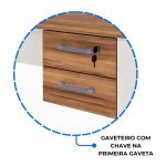 Móveis para Escritório Estação de Trabalho Dupla 1,20m 02 Lugares com Gavetas c/  tomadas Pé Painel - Nogal Sevilha/Champanhe - 34427