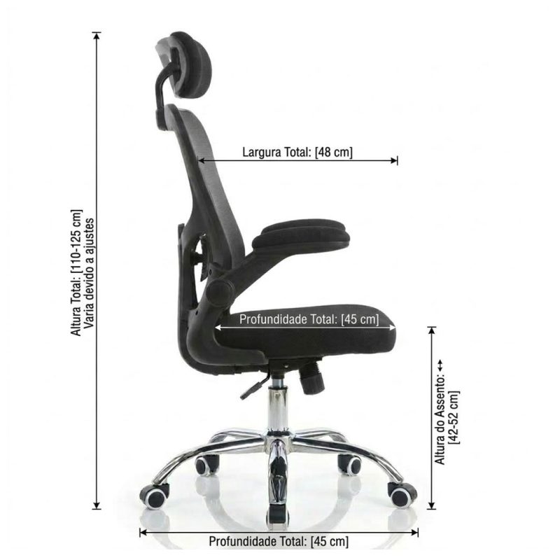 Cadeiras Escritório Cadeira de Escritório Giratória Ergonômica Tela Mesh ZAION-B