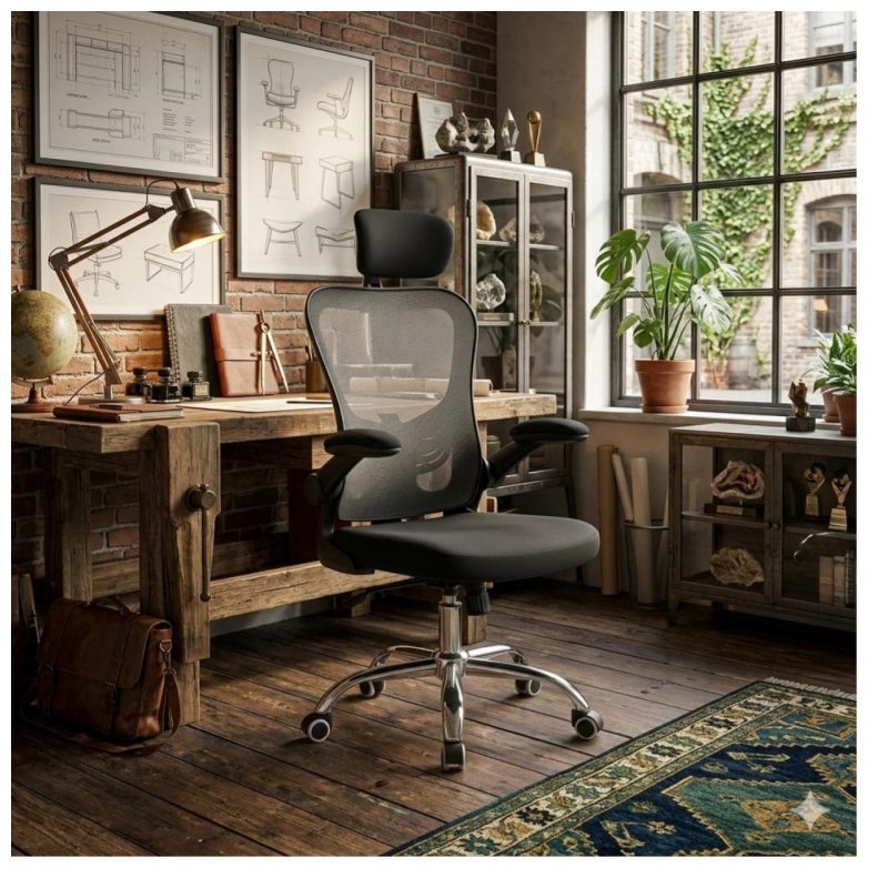 Cadeiras Escritório Cadeira de Escritório Giratória Ergonômica Tela Mesh ZAION-B