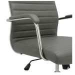 Cadeiras Escritório Cadeira de Escritório Presidente LONDON Giratória - Base Cromada - Corino Cinza - 31090