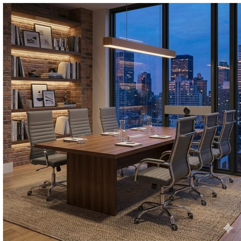 Cadeiras Escritório Cadeira de Escritório Presidente LONDON Giratória - Base Cromada - Corino Cinza - 31090