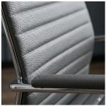 Cadeiras Escritório Cadeira de Escritório Presidente LONDON Giratória - Base Cromada - Corino Cinza - 31090