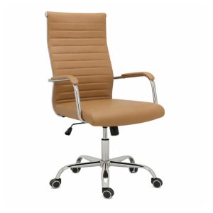 Cadeira de Escritório Presidente LONDON Giratória - Base Cromada - Corino Fendi - 31091