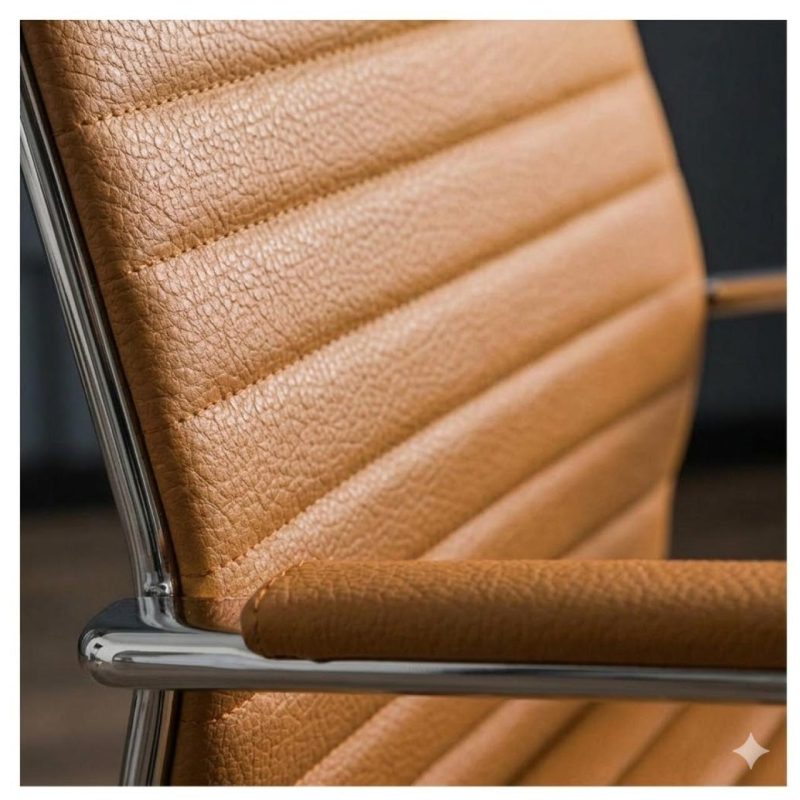 Cadeiras Escritório Cadeira de Escritório Presidente LONDON Giratória - Base Cromada - Corino Fendi - 31091