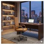 Cadeiras Escritório Cadeira de Escritório Presidente LONDON Giratória - Base Cromada - Corino Fendi - 31091