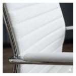 Cadeiras Escritório Cadeira de Escritório Presidente LONDON Giratória - Base Cromada - Corino Branco - 31092