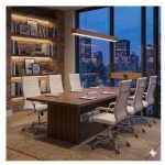 Cadeiras Escritório Cadeira de Escritório Presidente LONDON Giratória - Base Cromada - Corino Branco - 31092