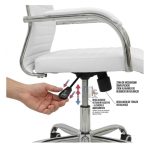 Cadeiras Escritório Cadeira de Escritório Presidente LONDON Giratória - Base Cromada - Corino Branco - 31092