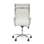 Cadeiras Escritório Cadeira de Escritório Presidente LONDON Giratória - Base Cromada - Corino Branco - 31092