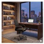 Cadeiras Escritório Cadeira de Escritório Diretor LONDON Giratória - Corino Preto - 31094