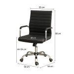 Cadeiras Escritório Cadeira de Escritório Diretor LONDON Giratória - Corino Preto - 31094