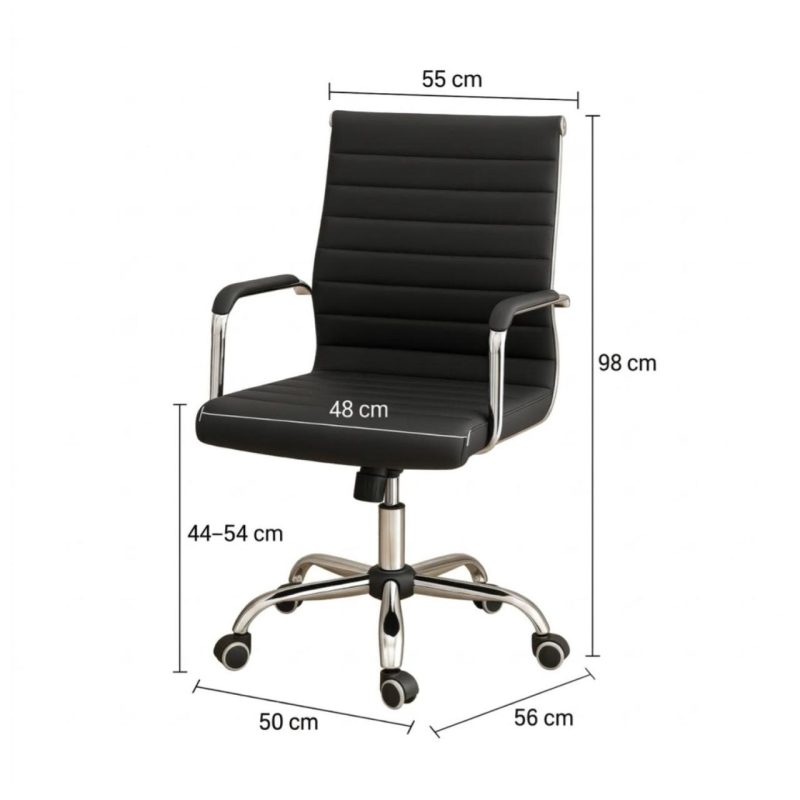 Cadeiras Escritório Cadeira de Escritório Diretor LONDON Giratória - Corino Preto - 31094