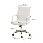 Cadeiras Escritório Cadeira de Escritório Diretor LONDON Giratória - Corino Branco - 31095