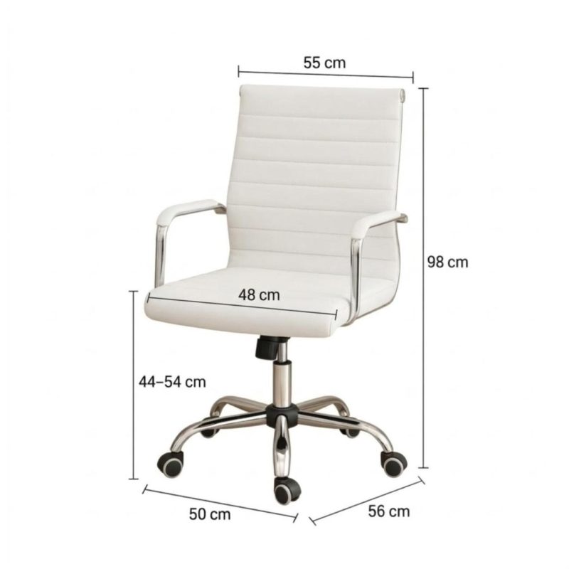 Cadeiras Escritório Cadeira de Escritório Diretor LONDON Giratória - Corino Branco - 31095