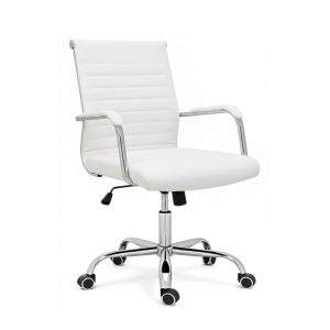 Cadeira de Escritório Diretor LONDON Giratória - Corino Branco - 31095