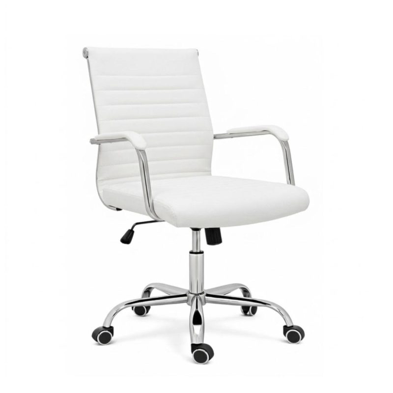 Cadeiras Escritório Cadeira de Escritório Diretor LONDON Giratória - Corino Branco - 31095