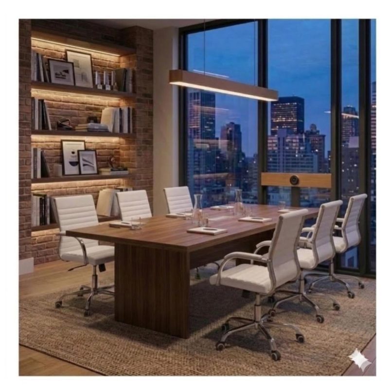 Cadeiras Escritório Cadeira de Escritório Diretor LONDON Giratória - Corino Branco - 31095