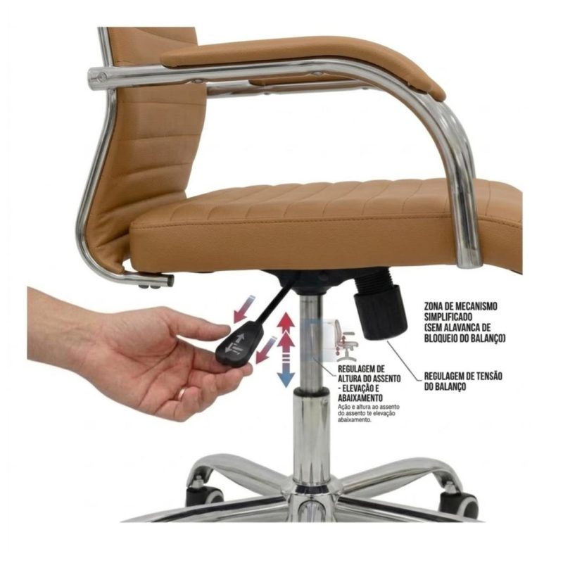 Cadeiras Escritório Cadeira de Escritório Diretor LONDON Giratória - Corino Fendi - 31096