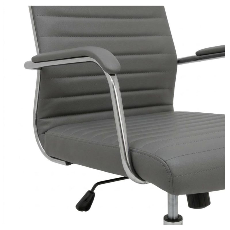Cadeiras Escritório Cadeira de Escritório Diretor LONDON Giratória - Corino Cinza Médio - 31093