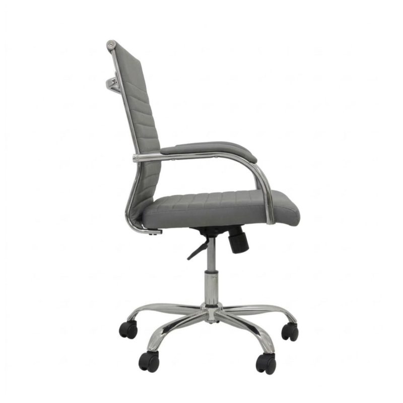 Cadeiras Escritório Cadeira de Escritório Diretor LONDON Giratória - Corino Cinza Médio - 31093