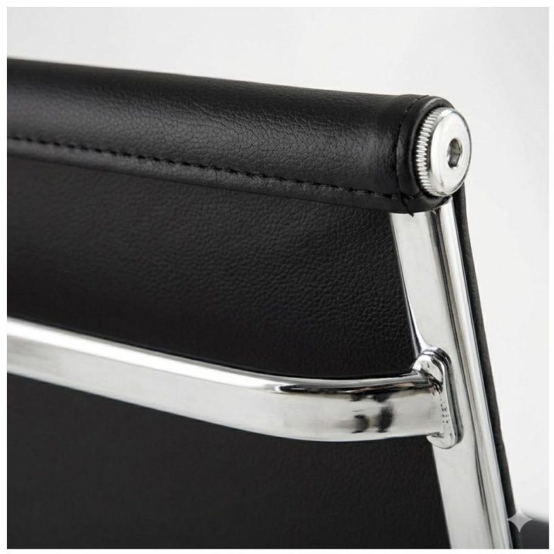 Cadeiras Escritório Cadeira de Escritório Presidente LONDON Giratória - Base Cromada - Corino Preto - 31089