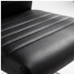 Cadeira de Escritório Fixa Diretor em Couro Ecológico Preto e Base Cromada LONDON - Corino Preto - 32800