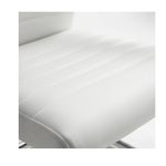 Cadeira de Escritório Fixa Diretor em Couro Ecológico Branco e Base Cromada LONDON - Corino Branco - 32801