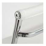 Cadeira de Escritório Fixa Diretor em Couro Ecológico Branco e Base Cromada LONDON - Corino Branco - 32801